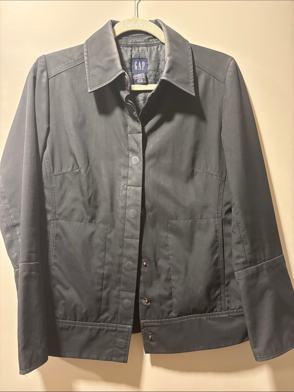 GAP black Snap-Front Jacket